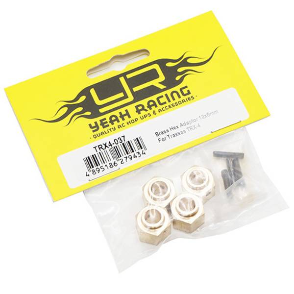 Yeah Racing TRX4-037 12mm Brass Hex Adaptor 8mm Offset 4pcs For 