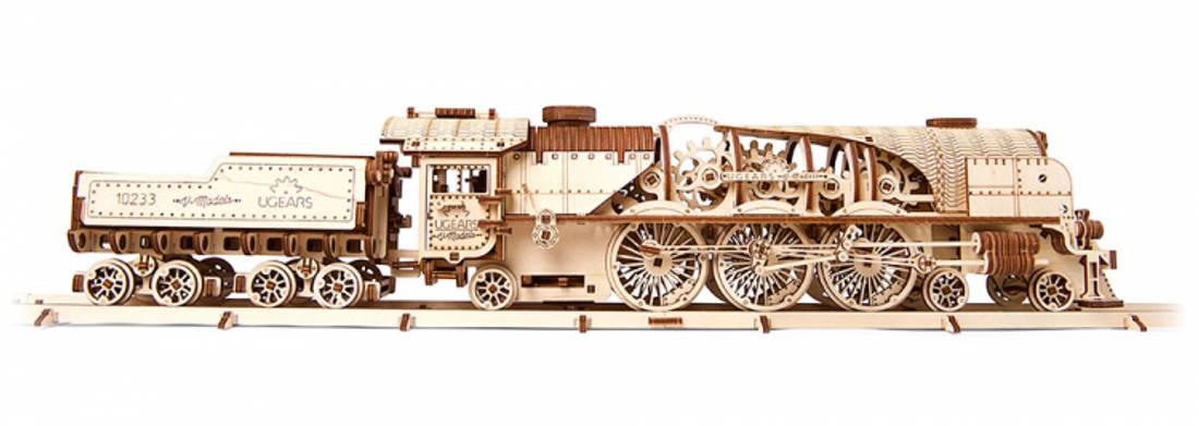 Ugears 70058 V-Express Steam Train with Tender