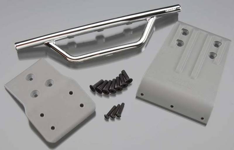 RPM 80023 Front Bumper Chrome & Skid Plate Gray Slash 4X4