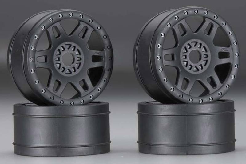 Pro-Line 272403 1/8 Split Six V2 Front/Rear Wheels Black (4)