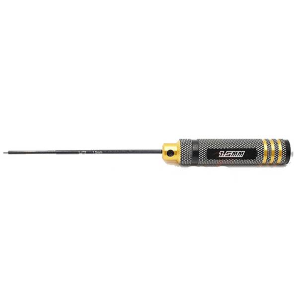 Yeah Racing Aluminum 1.5mm Allen Hex Driver Tool Black Gold