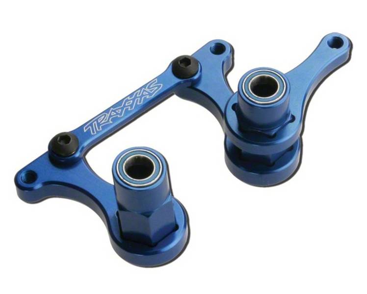 Traxxas 3743A Aluminum Steering Bellcranks Blue Rustler