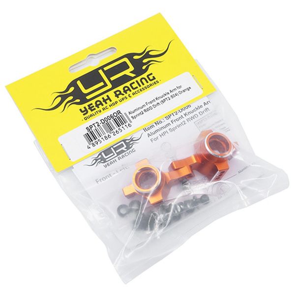 Yeah Racing SPT2-D006OR Alu Front Steering Knuckle Sprint 2 RWD 