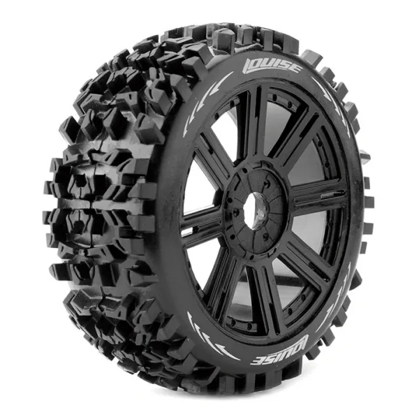 Louise 3130SB Tire & Wheel B-PIONEER 1/8 Buggy Soft Black (2)