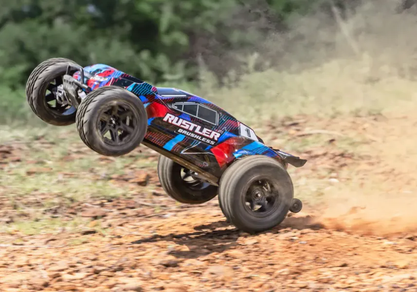 Traxxas 37454-4-Red Rustler 2WD 1/10 HD VX3 BL 3S RTR