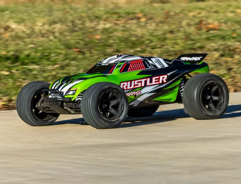 Traxxas 372548 Rustler 2WD 1/10 RTR TQ EHD Green-X With Battery/Charger