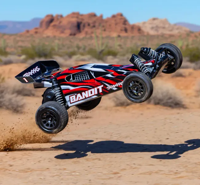 Traxxas 242548 Bandit 2WD 1/10 RTR TQ EHD Red-X with Charger & Battery