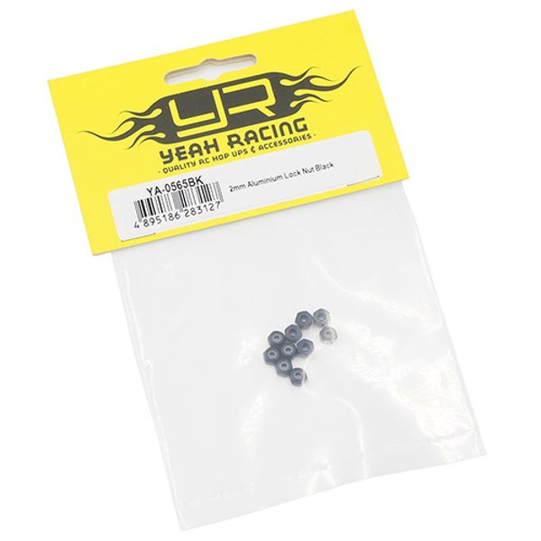 Yeah Racing YA-0565BK 2mm Aluminium Lock Nut Black 10pcs