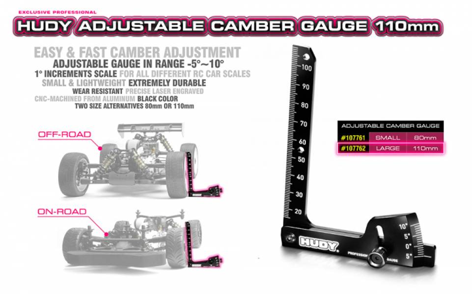 Hudy HUDY Adjustable Camber Gauge 110mm