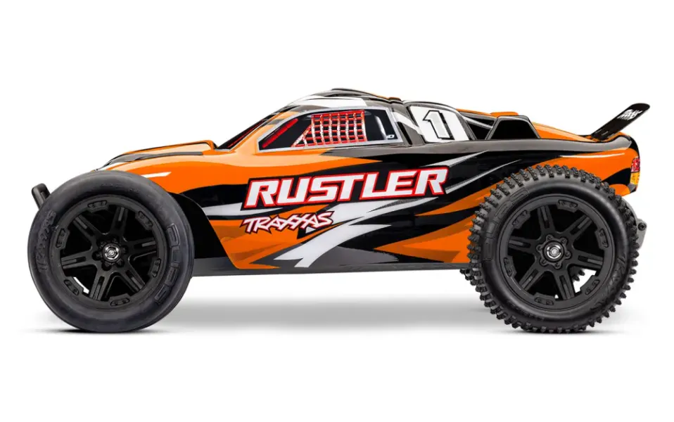 Traxxas 372548 Rustler 2WD 1/10 RTR TQ EHD Orange-X With Battery/Charger