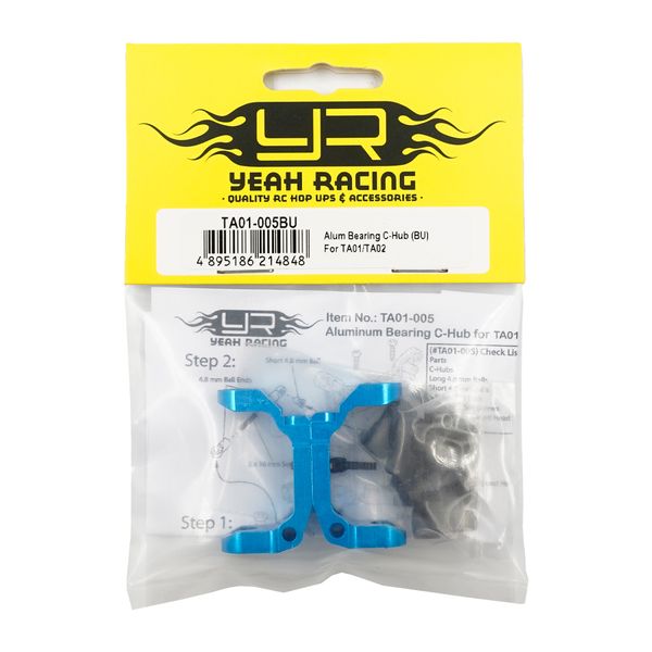 Yeah Racing TA01-005BU Aluminum Bearing C-Hub Blue For TA01 / TA02