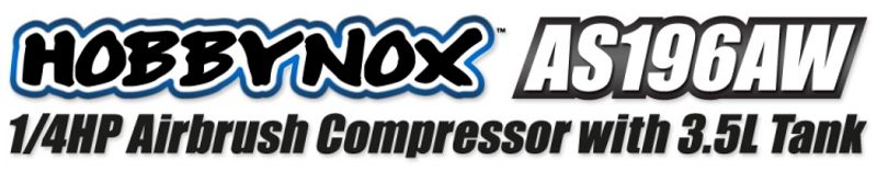 Hobbynox AS196AW Airbrush Compressor 1/4HP with 3.5L Tank (0-6BA