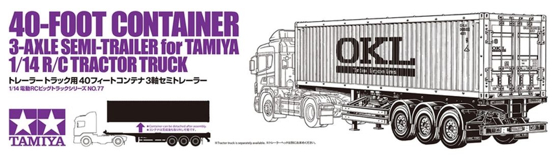 Tamiya 56377 1/14 Container 3-Axel Trailer Kit